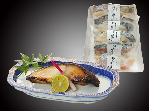 写真：低温熟成の有機味噌と脂ののった魚の味噌漬け