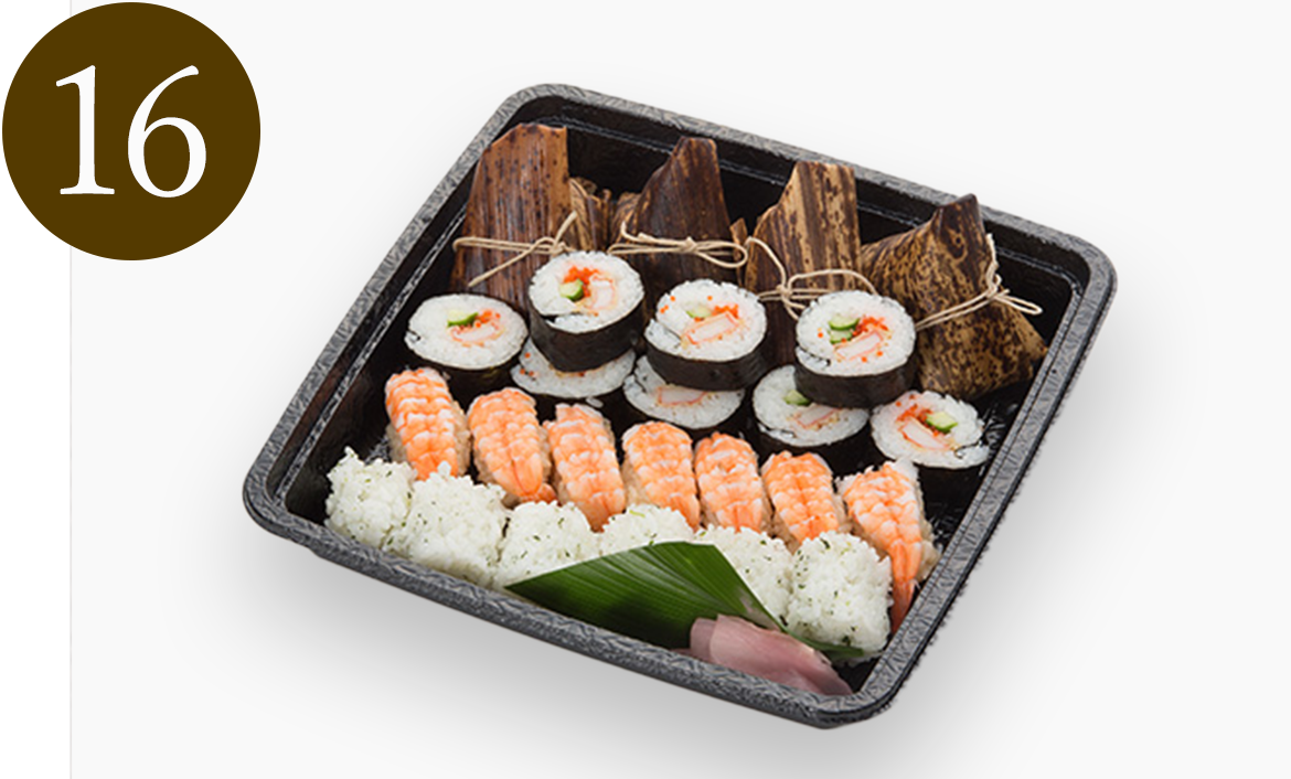 写真：⑯角煮ちまきと寿司セット  2,808円