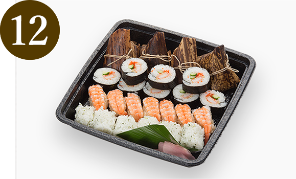 写真:角煮ちまきと寿司セット 3,024円